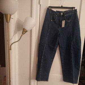 Forever 21 Forever21 Dark Denim High Waisted Barrel Jeans NWT  31 !!!